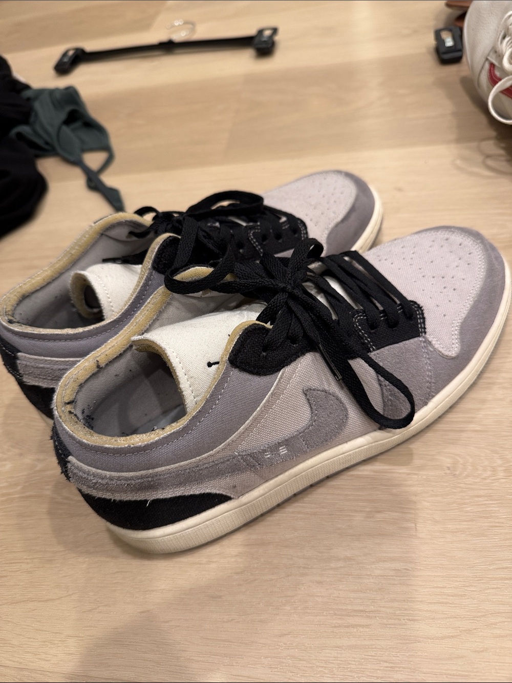 Nike Low-Top Sneakers in Gray, Black, and Cream
